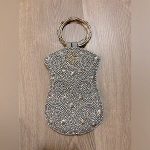 NWOT✨ David Jeffrey sequin bedazzle silver small mini bag